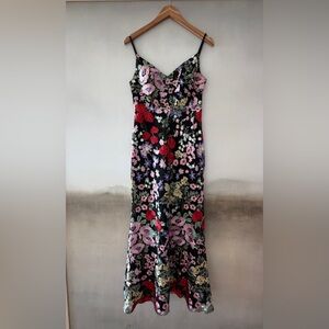 Mac Duggal Black Floral Maxi Dress